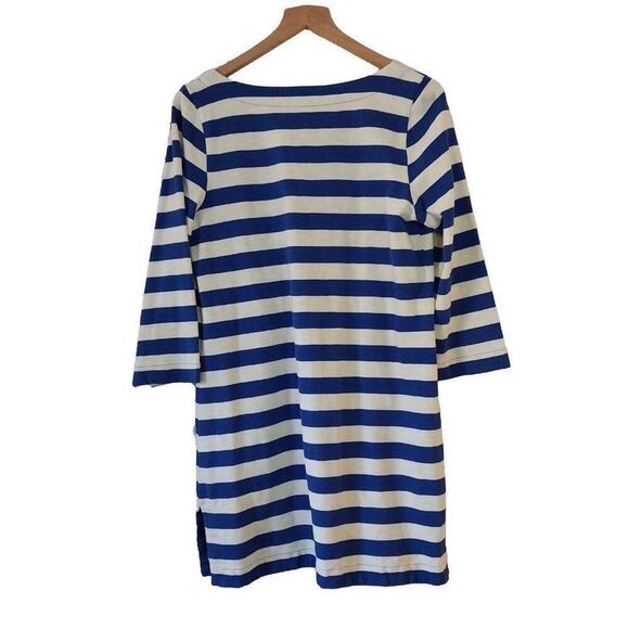 J Crew Striped T-Shirt Dress Size Medium Blue Casual Preppy Cotton - Picture 5 of 12